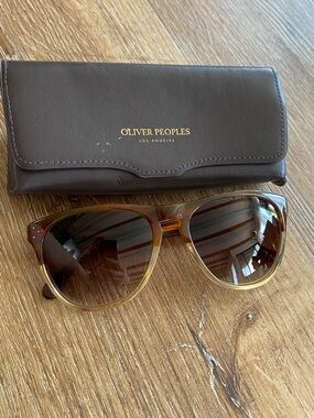 Oliver Peoples Tortoiseshell-to-Amber Gradient Brown Cat-Eye Sunglasses
